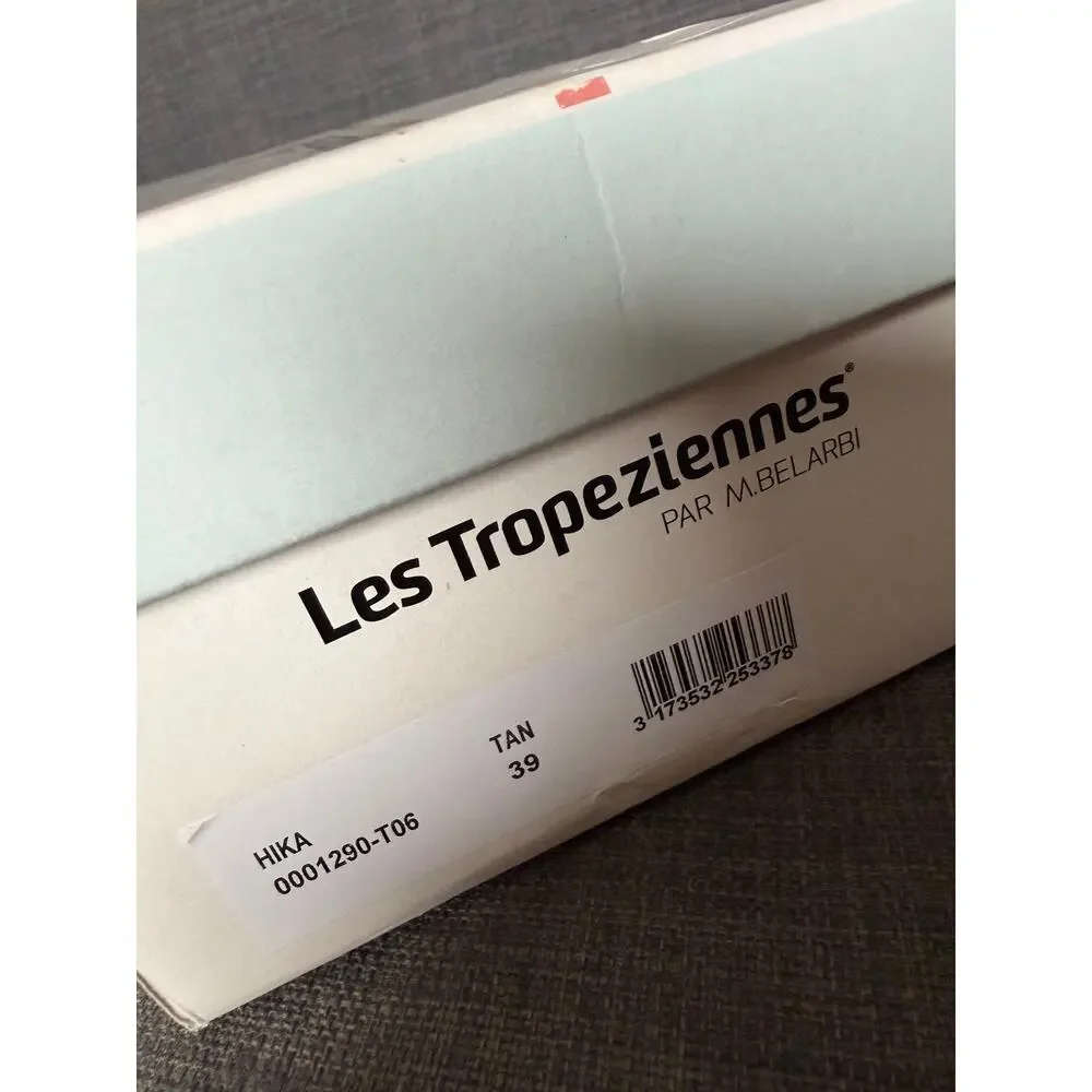 New Les Tropeziennes Hika Tan Leather Gladiator Sandals Size EU 39